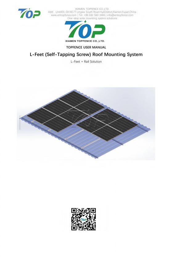 Topfencesolar L-Feet sistemaren erabiltzailearen eskuliburua