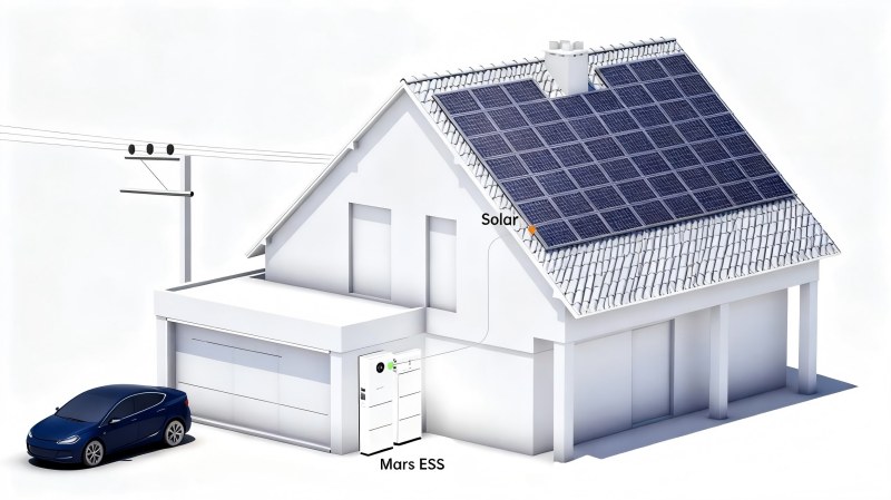 Nola parekatu Etxeko Energia Biltegiratzea Etxeko Energia Sistemetarako Teilatuko Eguzki Muntaiekin