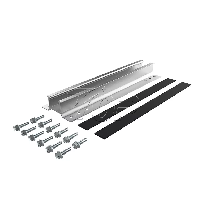 Eguzki-teilatu metaliko trapezoidalerako trenbide txikiko sistema