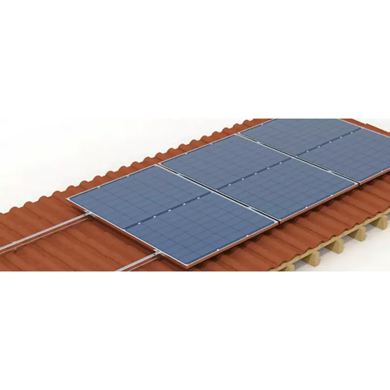 Eguzki-panelen teilatuko bastidoreen muntaia